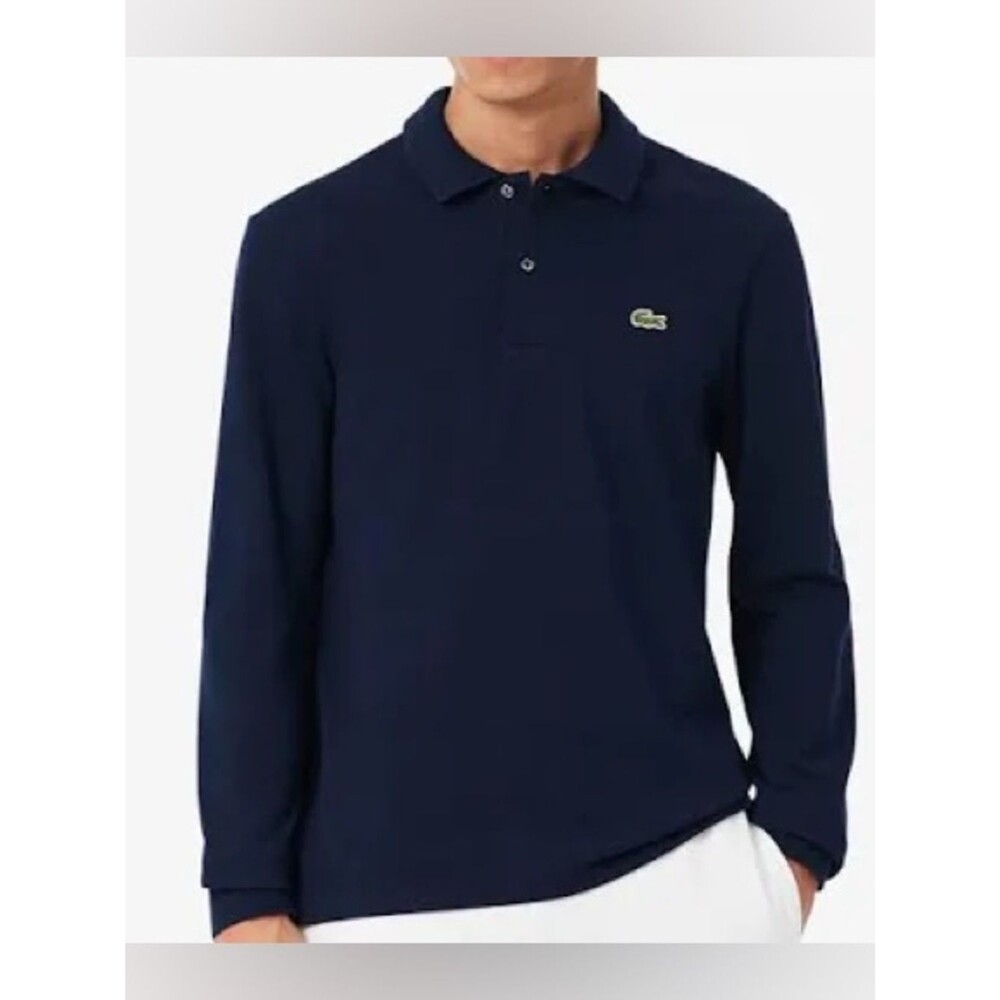 Lacoste 🐊 Men's Classic Fit Long Sleeve Polo Shirt - Size 7/XXL Navy